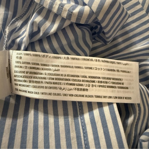 NWT ABERCROMBIE & FITCH Striped Pleated Long Sleeve Shirt Dress Size S - Picture 5 of 7